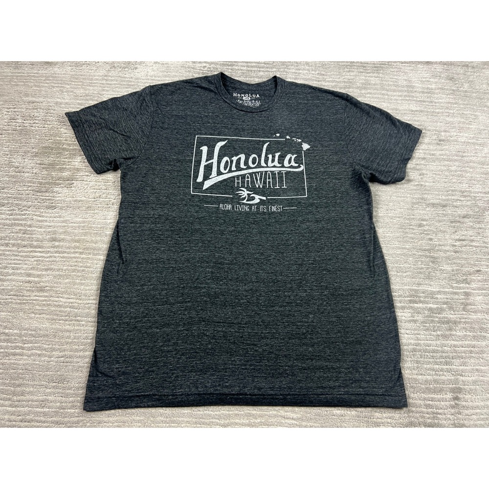 Honolua T-Shirt Mens XL Charcoal Grey Hawaii Aloha Living Graphic Surf Tee 27175